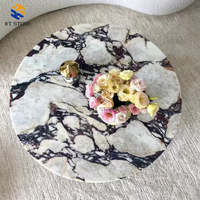 Table en marbre naturel écologique moderne KT STONE, couleur violet, pour la décoration de luxe des villas, cuisines, chambres à coucher