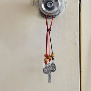 เซนต์เบนดิคต์ไม้แขวนประตู Saints เหรียญของขวัญไอเดียของขวัญแต่งงานใหม่คาทอลิกอธิษฐานตกแต่งผนังบ้าน - Product Image 3