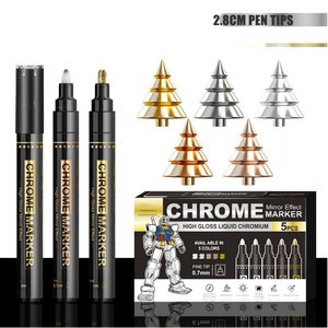 <span class=keywords><strong>Marqueur</strong></span> de réparation métallique <span class=keywords><strong>effet</strong></span> chrome Bview Art - Stylo de peinture à finition <span class=keywords><strong>miroir</strong></span> pour retouche automobile, kits de modélisme, réparation rapide des rayures - Product Image 1