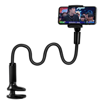 Support de téléphone à pince XGear, support en cuir PU à Long bras Flexible pour bureau et lit à col de cygne