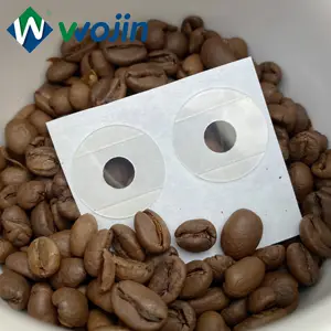 새로운 원형 모양 스티커 투명 밸브 유연한 포장 가방 라벨 커피 편도 가스 제거 밸브