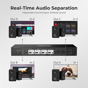 TESmart 4x4 for <strong>HDMI</strong> Seamless <strong>Matrix</strong> <strong>Switch</strong> 1920x1080 60Hz Video Switcher with <strong>LCD</strong> Audio Splitting and Preview Mode - Product Image 3