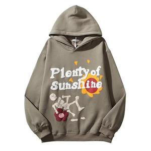 Sudadera con capucha de punto con estampado de calavera transpirable estilo callejero informal personalizado para hombre - Product Image 3