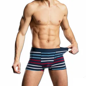 Latest Design Front Open Big Bulge Male Sexy Underwear Classic Mature Charming Ribbed Men Boxers