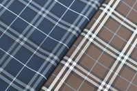 Tissu de chemise en fibre de bambou et élasthanne, sans plis, prêt à l'emploi, à chevrons, teint en fil, pour chemises d'affaires pour hommes