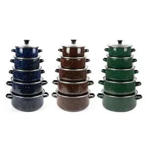 Wholesale price Black Enamel Soup Pots Set Casserole Kitchen Non-stick Cookware Set