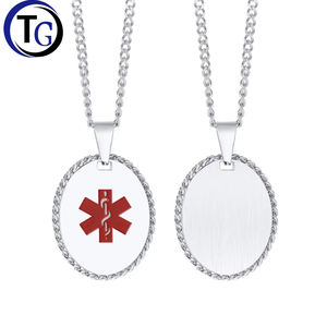 Tg שרשראות נירוסטה של tg גברים dainty תליון התראה רפואי מותאם אישית שרשרת חלקי חילוף תכשיטי אופנה - Product Image 1