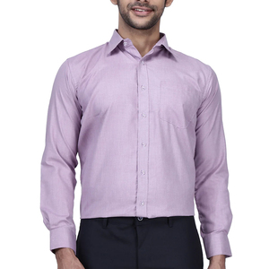 Minimalist Solid Cotton Mens Uniform Shirt Full Sleeve No Logo Clean Finish <b>Neutral</b> Base Custom Embroidery Screen <b>Print</b> Ready - Product Image 1