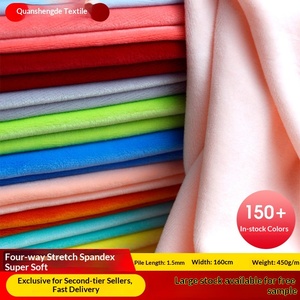 Tissu Brocart Super Doux en Velours Élastique 95% Polyester 5% Spandex Tricoté Extensible dans les <span class=keywords><strong>Quatre</strong></span> Sens Effet Renard Argenté pour Poupées et Jouets en Peluche - Product Image 3