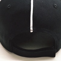 Gorra de Árbitro de Fútbol Oficial Personalizada 100% Algodón, Lisa Negra con Rayas Blancas