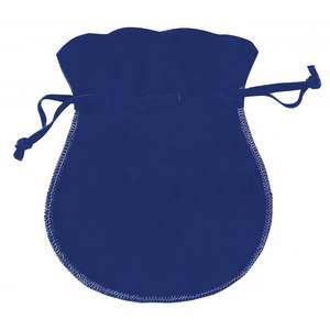Sac en tissu satiné bleu double velours en forme d'amphore, avec cordon de serrage, recyclable, pour colliers, montres, lunettes, vin, pierres précieuses - Product Image 1