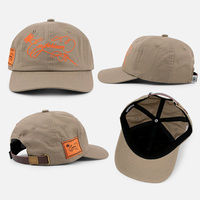 Casquette de baseball non structurée en coton ripstop 100% à six panneaux, texture quadrillée, pour l'extérieur, avec logo brodé personnalisé, vente en gros
