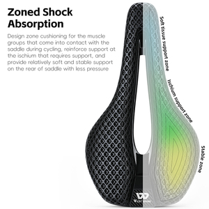 WEST BIKING Coussin <span class=keywords><strong>de</strong></span> siège <span class=keywords><strong>de</strong></span> vélo en fibre <span class=keywords><strong>de</strong></span> carbone imprimé en 3D pour <span class=keywords><strong>femme</strong></span> <span class=keywords><strong>Selle</strong></span> <span class=keywords><strong>de</strong></span> vélo légère et respirante <span class=keywords><strong>Selle</strong></span> <span class=keywords><strong>de</strong></span> vélo imprimée en 3D - Product Image 2