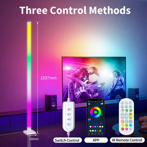 Hiện đại RGB <span class=keywords><strong>LED</strong></span> Đèn sàn Dimmable thông minh đứng ánh sáng với âm nhạc đồng bộ màu trắng ứng dụng bóng râm kiểm soát góc chiếu sáng - Product Image 3