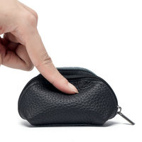 Vente en gros fermeture éclair mignon petit mini en cuir de vachette véritable poche pour monnaie sac à main pochette pour enfant fille femmes