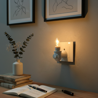 GuangLi GL-076 Support de lampe E12 mural mobile en PBT avec interrupteur, prise américaine 110V, pour veilleuse