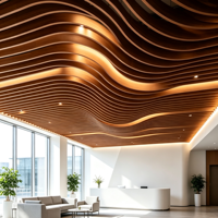 Panneaux de plafond en aluminium courbés décoratifs imperméables modernes pour les bureaux d'entreprise, les halls d'accueil