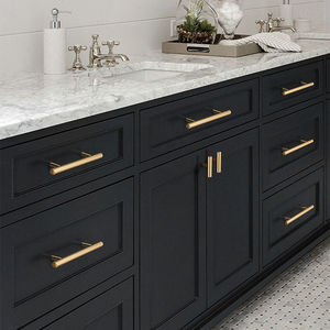 Manijas Modernas de Tubo Recto de Acero Inoxidable con Acabado Negro Dorado Antioxidante para Muebles de Baño y Cómodas - Product Image 6