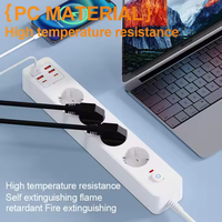 Prise professionnelle fabriquée en usine avec 2 types c et 4 protection contre les surcharges Usb Câble de 2m Bande d'alimentation Eu