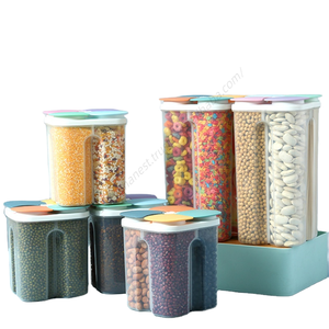 Conteneurs de stockage alimentaire en plastique pour cuisine, vente en gros, pour céréales, nouilles, thé, boîte de conservation hermétique avec couvercle - Product Image 1