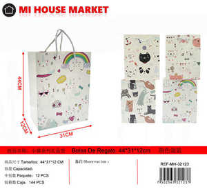 Borsa Regalo Serie Gattini Mi House Market, Stampa Laser Argento, Bomboniera per Feste di Compleanno 0+ Mesi, in Carta - Product Image 1