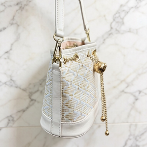 Luxury Gold Embossed Bucket <strong>Bag</strong> for Women Designer <strong>Drawstring</strong> Handbag with Detachable Shoulder Strap <strong>Makeup</strong> <strong>Bag</strong> - Product Image 3