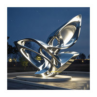 Statue abstraite en acier inoxydable en métal d'art Offre Spéciale