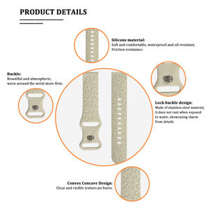 カスタマイズされたロゴ凹型ヒョウ時計ストラップ20mm交換用スポーツシリコーンゴムサムスン時計バンド用 - Product Image 3