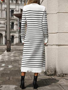Nuovo 2025 autunno inverno temperamento maglione Midi vestito moda <span class=keywords><strong>abbigliamento</strong></span> in maglia abiti donna elegante - Product Image 2