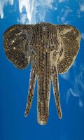 Statue d'éléphant en résine sur mesure Namchi grandeur nature, artisanat réaliste peint à la main, mosaïque miroir disco brillante, animal décoratif pour l'art
