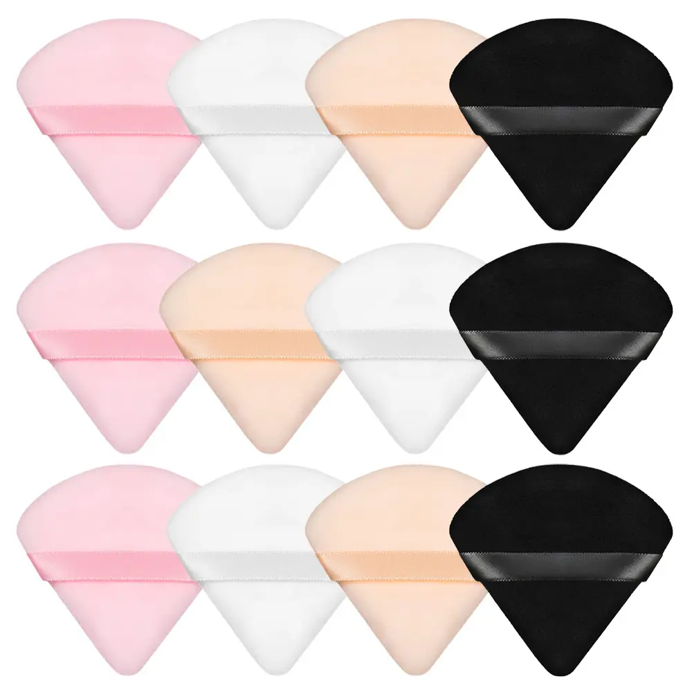 Gmagic Hot Selling Soft Tick Pure Cotton Triangle Makeup Tool Big Cosmetic Puff Face Loose Mineral Puff Cosmetic