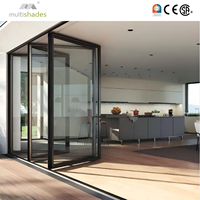 Porte pliante contemporaine minimaliste MULTISHADES, porte en verre de luxe pour la transformation d'un espace de villa, rénovation de la maison