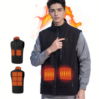 Gilet chauffant OEM pour homme, décontracté, automne, USB, thermique, coupe-vent, polyester/coton, extérieur, fermeture éclair, pour la chasse