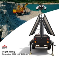 Nouvelle arrivée : remorque CCTV mobile solaire avec mât télescopique, remorque solaire personnalisée, usine chinoise