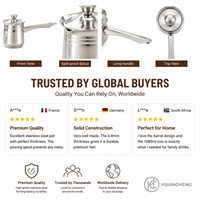 Cafetière turque Cezve en acier inoxydable HC Factory Direct, 180-1080 ml, bec verseur en V anti-goutte, poignée thermique ergonomique, vente en gros