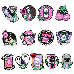 Accesorios Populares para Zapatos, Estilo Halloween, Taza de Café, Clips de PVC para Decorar Zapatos, Dijes de Calavera para Zapatos - Product Image 6