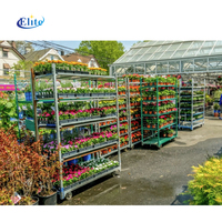 Chariot à plantes hollandais CC, seau à fleurs danois, conteneur à roulettes, pot