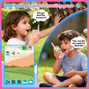 Talkies-walkies vidéo pour enfants, lot de 2, interphone rechargeable, caméra HD, voix, jeux intérieurs et extérieurs, camping, randonnée, garçons, filles, 0-3M, métal - Product Image 5