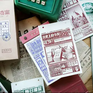 Papel plegable con impresión personalizada Vintage, calendario de regalo retro de estilo chino, calendario de mesa con doble grapado