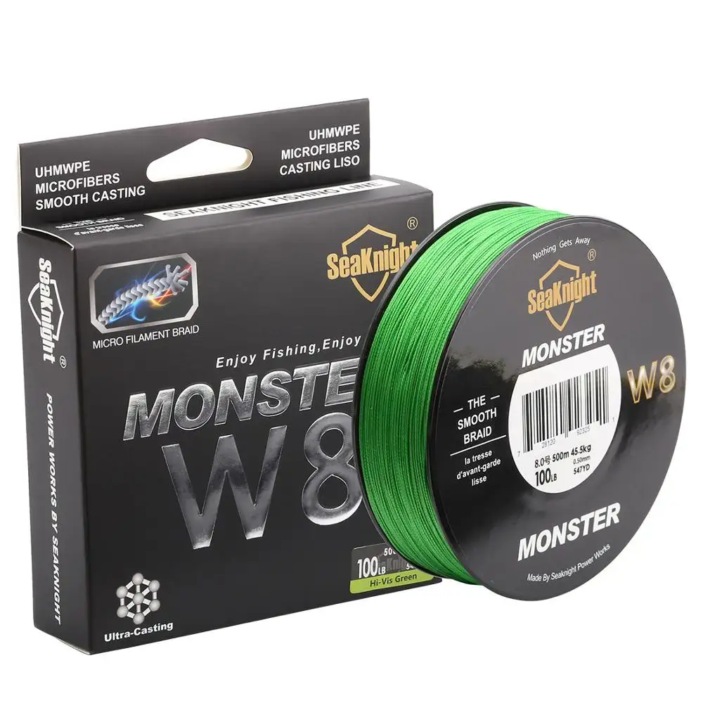 SeaKnight 500M / 546YDS MS Series W8 Braided Fishing Lines 8 Weaves Wire Smooth PE Multifilament Line for Sea Fishing 20-100LB