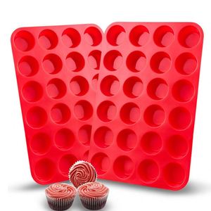 Silicone Mini Muffin Pan Silicone Muffin <strong>Tins</strong> Baking Molds 24 Cups Silicone Mold <strong>Cupcake</strong> Baking Pan - Product Image 1