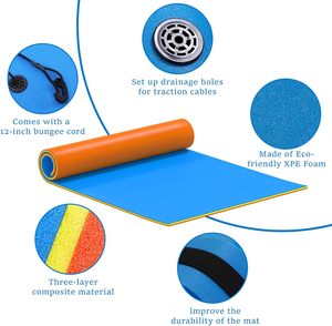 Tapis flottant en mousse XPE PE Sea Lake, épais et durable, couverture aquatique pour la natation et les jeux, 3 couches, flotteur pour <span class=keywords><strong>piscine</strong></span>, plage, activités aquatiques - Product Image 3