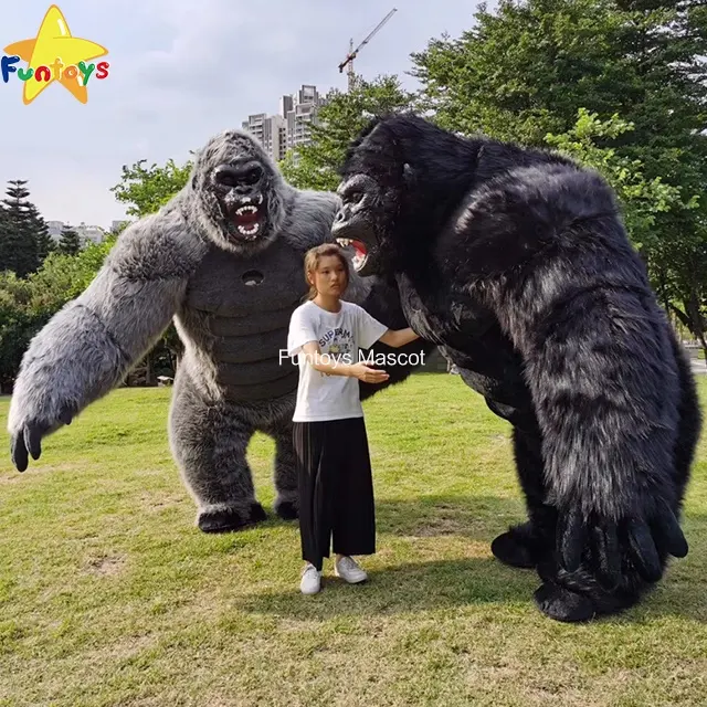 Funtoys fantasia de mascote gorila inflável macaco 2/2.6/3m King Kong anime personalizado cosplay mascote fantasia vestido de carnaval para adulto