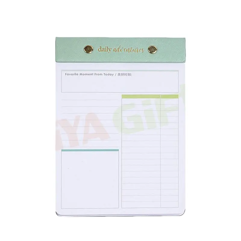 notepad customized luxury note-pads daily writing planner desk pad perforated with metal screw clip board folder notepad