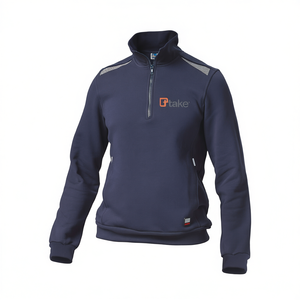 เสื้อสเวตเชิ้ตผ้าฟลีซแบบสวมใส่สบาย สีน้ำเงิน ไซส์ XS คอซิป ¼ ซิป ระบายอากาศได้ดี เหมาะสำหรับทุกเพศทุกวัย ใช้เป็นชุดทำงานได้ - Product Image 2