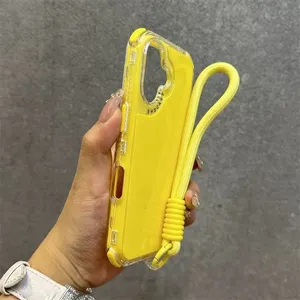 CHAOYIDIAN Étui de protection couleur unie avec lanière et dragonne pour <span class=keywords><strong>iPhone</strong></span> 16 15 14 17 Pro Max Air Plus 12 13 <span class=keywords><strong>11</strong></span> X Xr Xs - Product Image 6