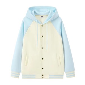 Veste de baseball à capuche personnalisée pour homme, boutonnée sur le devant, à manches longues, style varsity tricoté, pour tenue décontractée d'équipe - Product Image 1