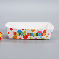 Papier-Serviertablett mit Happy-Birthday-Motiv, Individuell Bedruckt für Partysnacks, Catering, Takeaway, Picknick, Events und Feiern