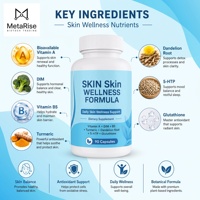 Kapsul Vitamin Herbal Campuran Alami, Formula Antioksidan untuk Pemurnian Kulit & Mengatasi Kulit Kusam, Tersedia Label Pribadi OEM