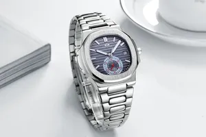<span class=keywords><strong>Orologio</strong></span> da <span class=keywords><strong>Uomo</strong></span> di Lusso Paulareis Automatico a Carica Automatica Meccanico Luminoso in Acciaio Inossidabile con Quadrante Blu Grigio Caffè Nero <span class=keywords><strong>Bianco</strong></span> - Product Image 4